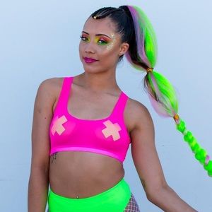 🌈 Pink Mesh Sportiva Bra Top 🌈